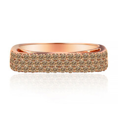 9K SI1 Argyle Rose De France Diamond Gold Ring