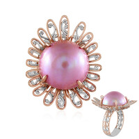 Pink Mabe Pearl Silver Ring (Gems en Vogue)
