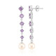 White Freshwater Pearl Silver Earrings