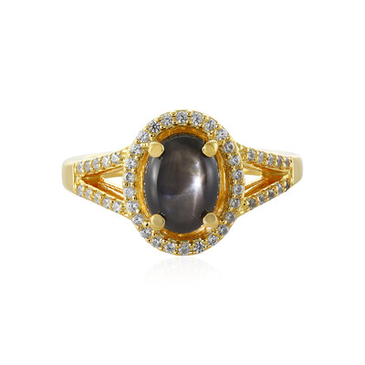 Black Star Sapphire Silver Ring