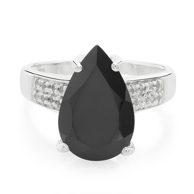 Black Spinel Silver Ring