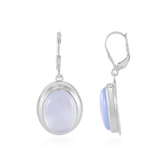 Blue Chalcedony Silver Earrings