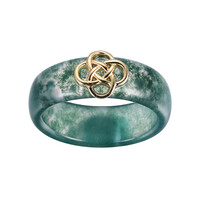 Moss Agate Silver Ring