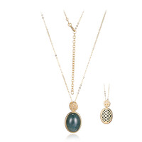 Green Agate Silver Necklace