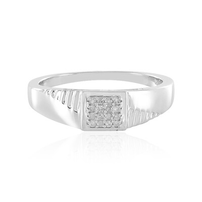 I2 (I) Diamond Silver Ring