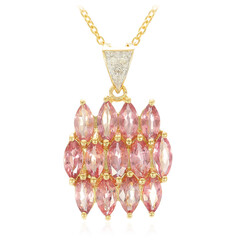 18K Unheated Padparadscha Sapphire Gold Necklace (AMAYANI)