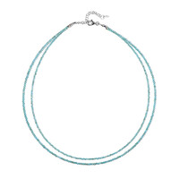 Neon Blue Apatite Silver Necklace