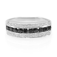 Black Spinel Silver Ring