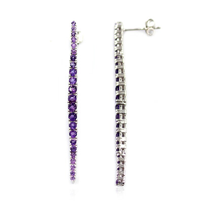 Zambian Amethyst Silver Earrings