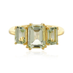 Green Amethyst Silver Ring