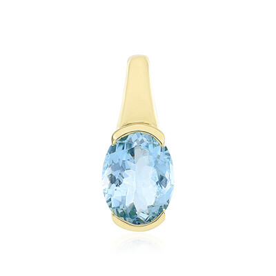 9K Santa Maria Aquamarine Gold Pendant