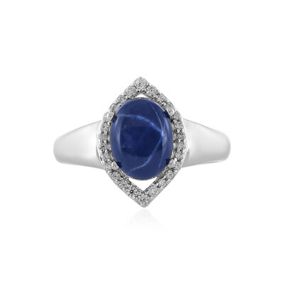 Blue Star Sapphire Silver Ring