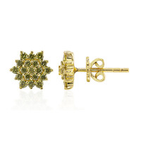 9K VS1 Yellow Diamond Gold Earrings