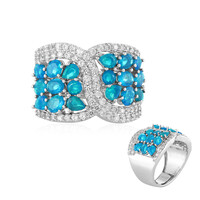 Blue Ethiopian Opal Silver Ring