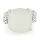 White Moonstone Silver Ring