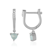 Aqua Chalcedony Silver Earrings