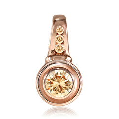14K VS1 Argyle Rose De France Diamond Gold Pendant