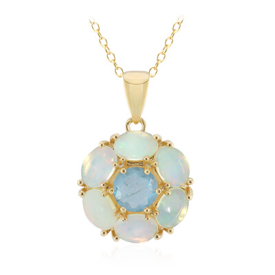 Blue Pastel Quartz Silver Necklace