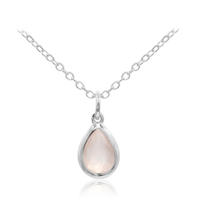 Rose Quartz Silver Necklace