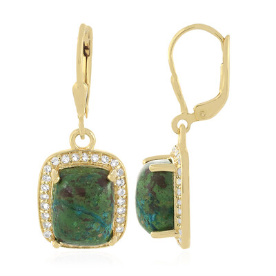 Chrysokolla Silver Earrings