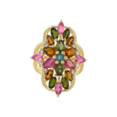 Fancy Tourmaline Silver Ring