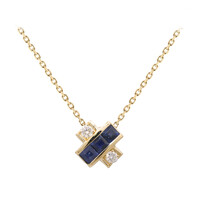 14K Ceylon Blue Sapphire Gold Necklace (CIRARI)