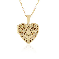 I3 Champagne Diamond Silver Necklace
