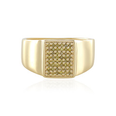 I3 Yellow Diamond Silver Ring