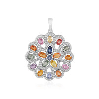 Fancy Sapphire Silver Pendant