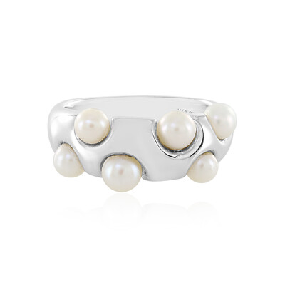 White Freshwater Pearl Silver Ring (de Melo)