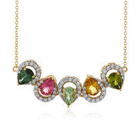 9K Fancy Tourmaline Gold Necklace (Adela Gold)