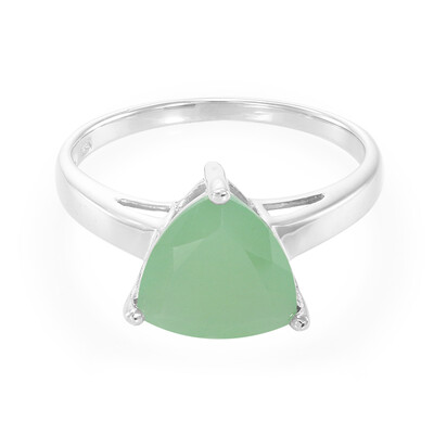 Green Chalcedony Silver Ring