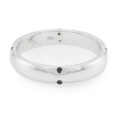 Black Spinel Silver Ring
