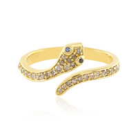 PK Champagne Diamond Silver Ring