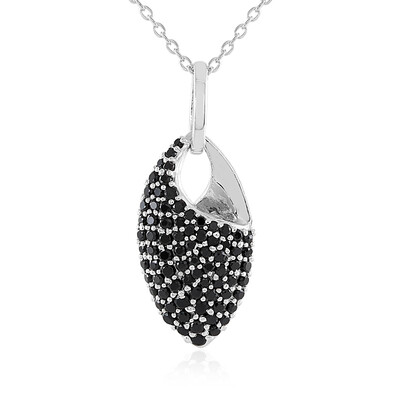 Black Spinel Silver Necklace