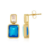 Blue Ethiopian Opal Silver Earrings