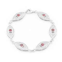 Lindi Garnet Silver Bracelet