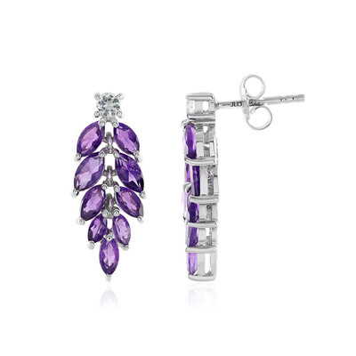 Zambian Amethyst Silver Earrings