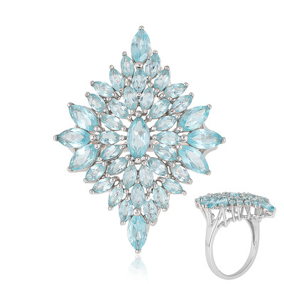 Blue Apatite Silver Ring