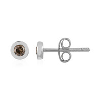 I2 Brown Diamond Silver Earrings