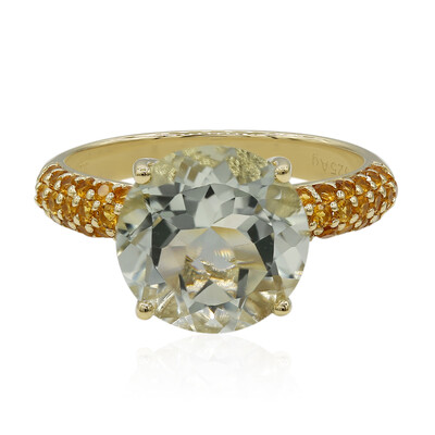 Green Amethyst Silver Ring