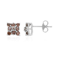 Fancy Diamond Silver Earrings