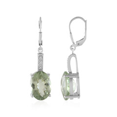 Green Amethyst Silver Earrings