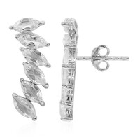 White Topaz Silver Earrings