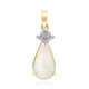 9K Brazilian White Opal Gold Pendant