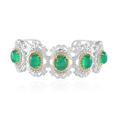 Green Agate Silver Bangle (Dallas Prince Designs)