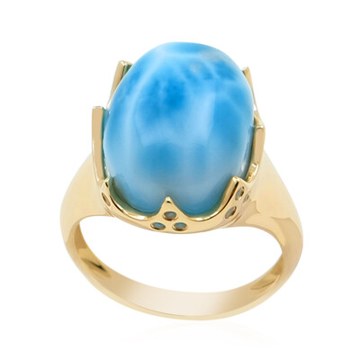 9K Larimar Gold Ring