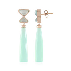 Green Chalcedony Silver Earrings (KM by Juwelo)