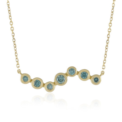 9K VS1 Sky Blue Diamond Gold Necklace