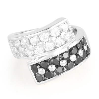 Black Spinel Silver Ring